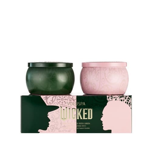 זוג נרות פח Pink Roes Good with Green WICKED