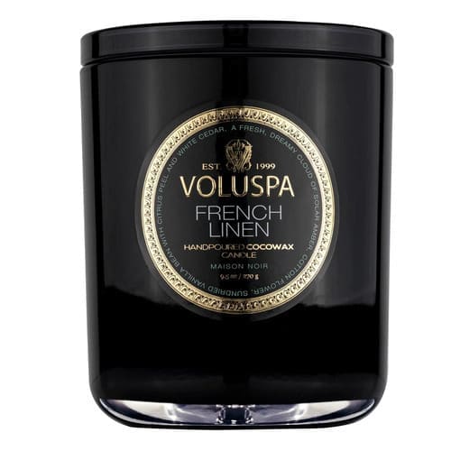 נר ריחני בצנצנת זכוכית 270 גרם French Linen - Classic VOLUSPA