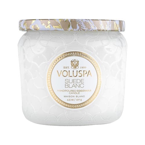 נר ריחני בצנצנת זכוכית Suede Blanc - Petite Jar VOLUSPA