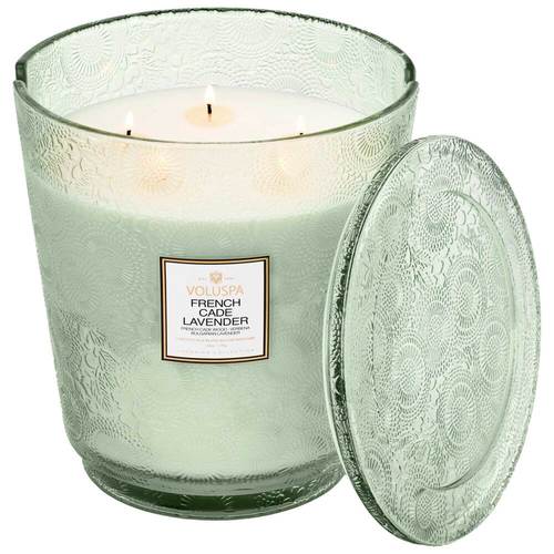 נר ריחני במיכל זכוכית ענק 3.5 קילו - French Cade & Lavender VOLUSPA – תמונה 2