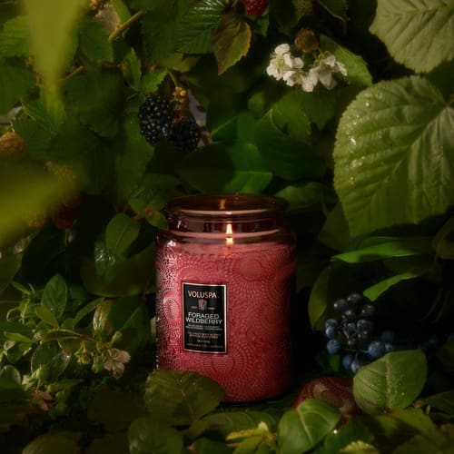 נר ריחני בצנצנת זכוכית 510 גרם - Foraged Wildberry VOLUSPA – תמונה 3