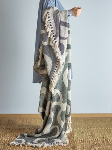 כירבולית כותנה ממוחזרת 160x130 ס"מ Salobre שחור Bloomingville – תמונה 3